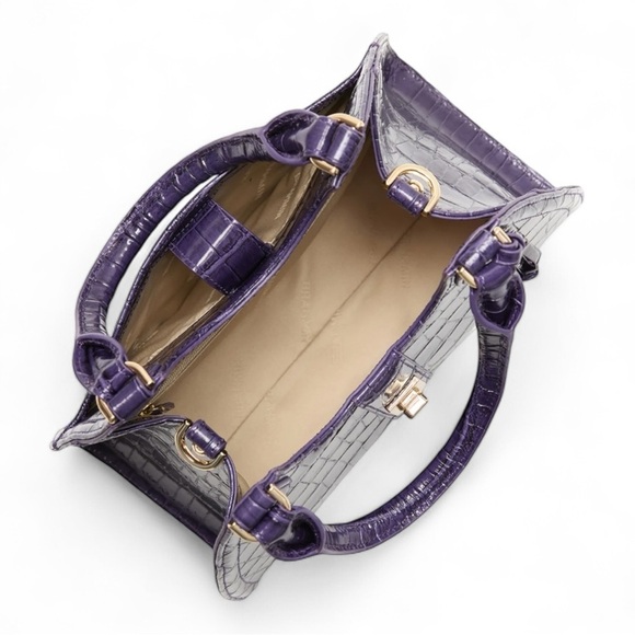 Brahmin Adria Satchel in Voltage Violet Sirona NWT - Picture 7 of 9